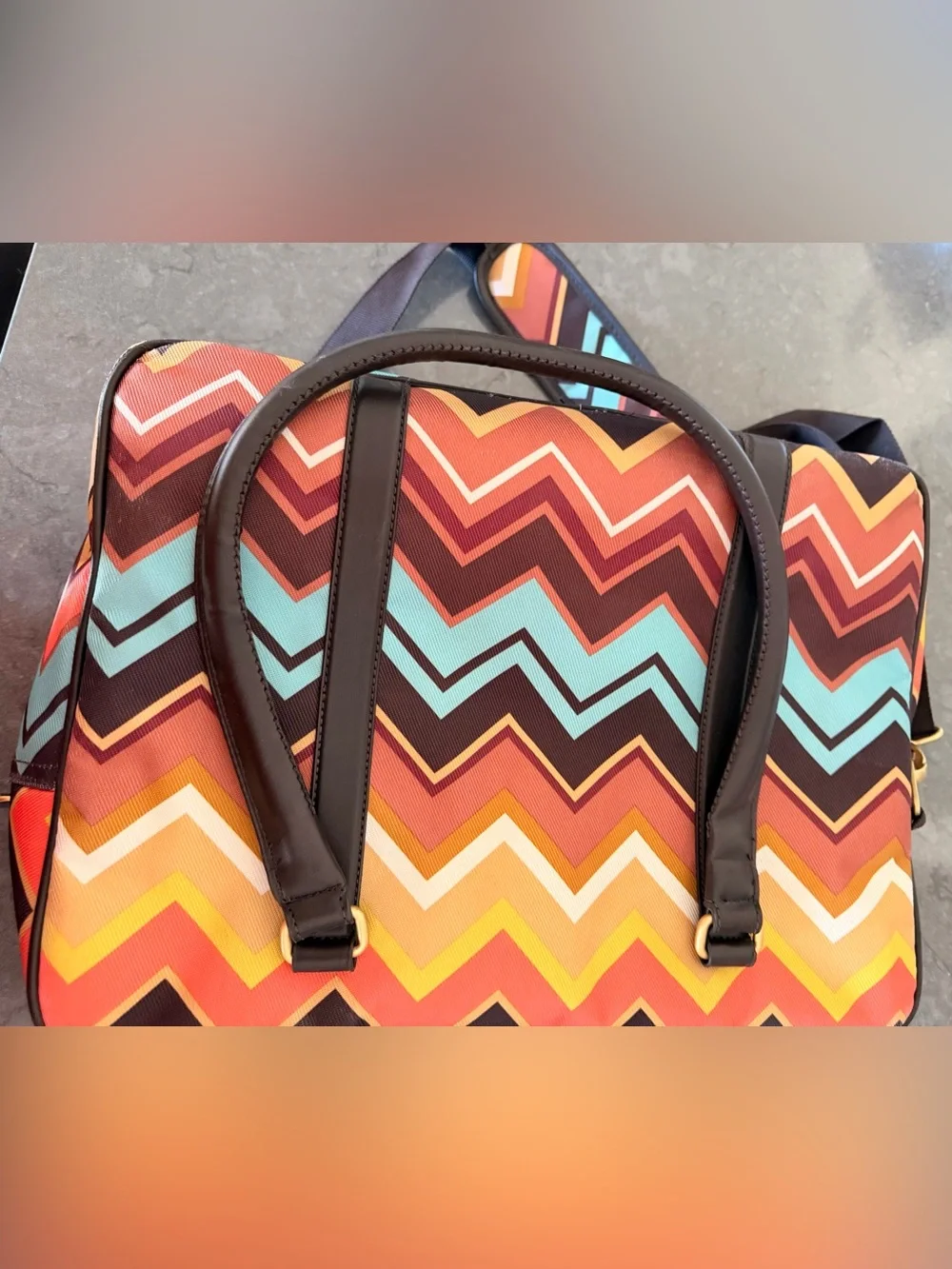 Missoni for Target Colore Zig Zag Travel Tote Bag Laptop Carry On 16x12x5